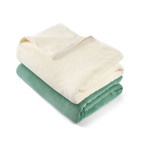 Couverture en micro velours Connoisseur, très grand lit 108x90, 5.5 lb Sauge